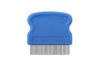 Blue plastic lice comb for head lice removal