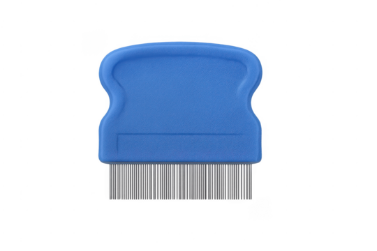 Blue plastic lice comb for head lice removal