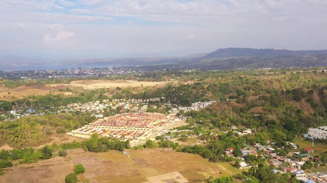The modern city of Cagayan de Oro with a seaport, skyscrapers and buildings. Mindanao, Philippines.
