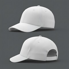 Clean White Baseball Cap: 3D Render, Neutral Background