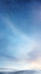 Obraz premium Soft winter sky background with pale gradient and gentle drifting snow mist creating large clean upper copyspace without text
