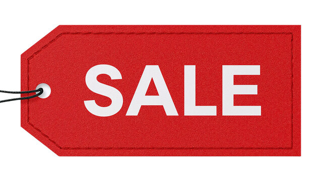 Vibrant Red Sale Tag Bold White 'SALE' Text for Eye-Catching Promotions and Discounts