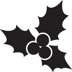 Elegant holly leaves with berries vector illustration