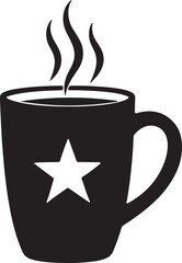 Artistic mug design with bold typography and color accents