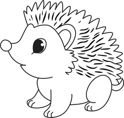Spiky hedgehog outline great for coloring tracing preschool education animal theme printable fun learning activity