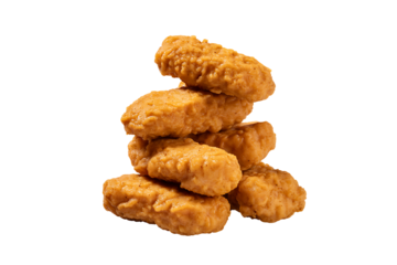 Crispy chicken nuggets stack  delicious fast food snack for meal time treat isolated on transparent background