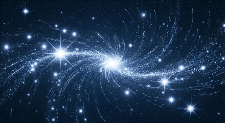 A Captivating Display of Cosmic Brilliance with Sparkling Starry Sky Background