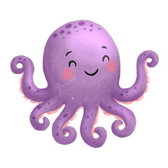 Cute baby octopus illustration