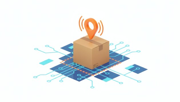 Delivery Confirmation on Mobile Phone Next to Sealed Cardboard Box