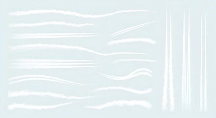 Obraz premium Realistic condensation trails of airplanes for background or design purpose