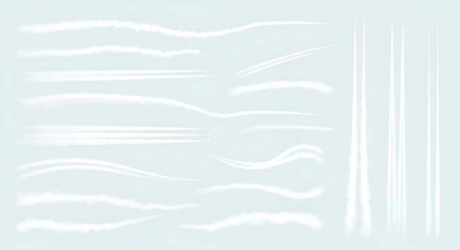 Realistic condensation trails of airplanes for background or design purpose