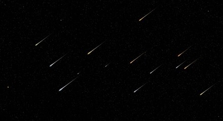 Spectacular Meteor Shower Display Against a Star-Studded Night Sky Backdrop