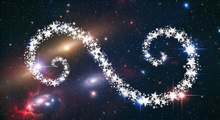 Starry infinity symbol in deep space, a cosmic dance of stars and nebulae