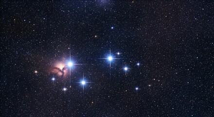 Stunning Pleiades Star Cluster Glittering in the Deep Expanse of Space