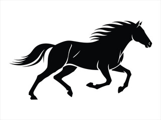 Powerful Silhouette of a Galloping Horse Showcasing Speed and Elegance