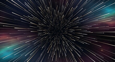 Warp speed light trails in space create a dynamic and cosmic effect