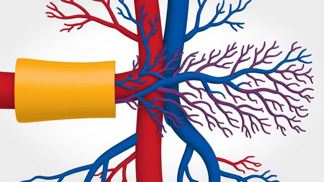 Anatomical illustration of the spermatic cord's vas deferens and vascular network