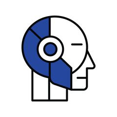 robotic head icon logo vector