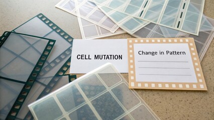 Cell Mutation Study with Display Sheets and Change in Pattern Notes on Table Surface for Research and Education Purposes
