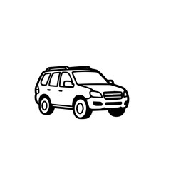 Simple SUV Car Line Art Illustration Icon