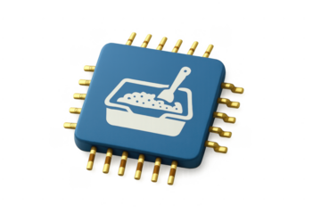Computer chip managing digital waste cleanup concept