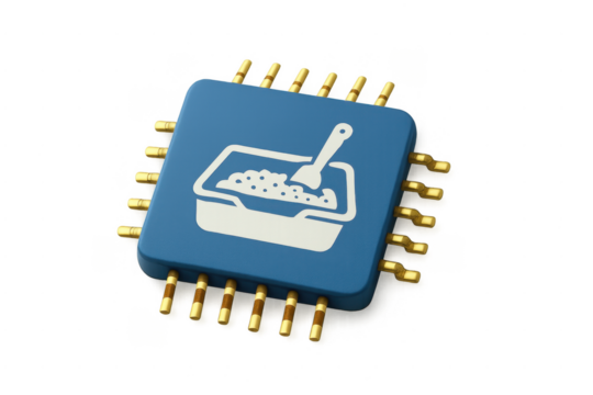 Computer chip managing digital waste cleanup concept