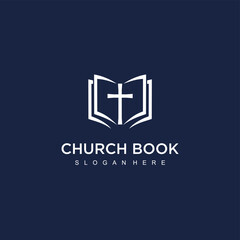 Bible book church logo design icon inspiration

