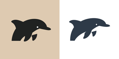 Dolphin Logo Design Elegant Silhouette for Marine and Aquatic Themes