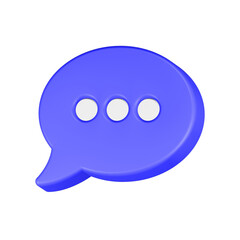 3d rendering icon bubble chat in blue color
