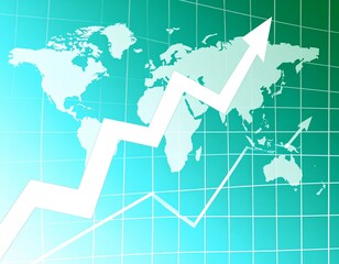 Obraz premium Business graph with arrows, global business concept