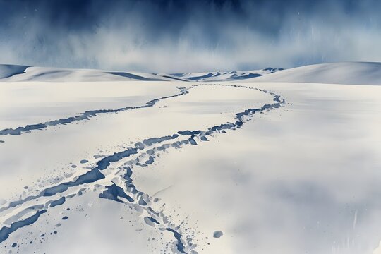 Wildlife tracks in fresh snow