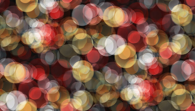 Dynamic abstract background showcasing a myriad of soft, out-of-focus circular lights in a festive array of warm colors, perfect for digital backdrops or overlay effects