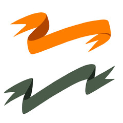 Ribbon banner orange and green vintage style collection 