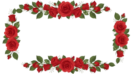 Valentine love border frame isolated on transparent background