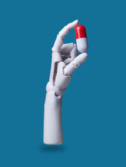 Health Innovation: Mechanical Hand Presenting a Capsule in a Digital Medical Environment