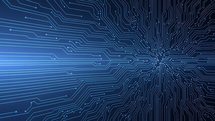 Abstract blue circuit board design for technology and innovation concepts
