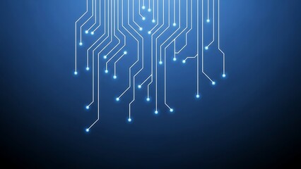 Abstract circuit board technology background with glowing lines and connections