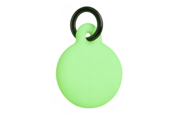 Blank green round locator tag with transparent background