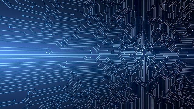 Abstract blue circuit board design for technology and innovation concepts