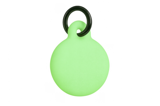 Blank green round locator tag with transparent background