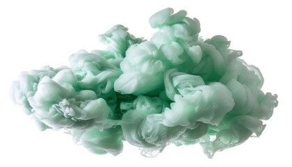 Mint cloud of swirling, billowing pigment