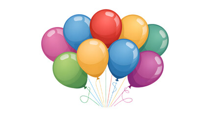 Festive bunch of colorful party balloons floating for celebrations and events, bringing joy and cheer for birthday parties and special occasions