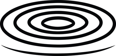 Concentric Water Ripple Line Art Vector circle wave