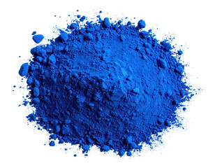Pile of vivid, vibrant, saturated, electric blue powder