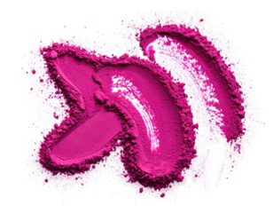 Magenta powder smears texture on bright white background