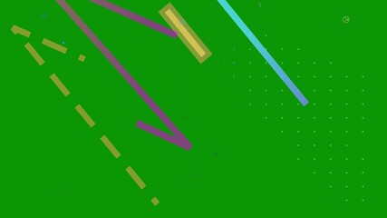 A green screen with white background and blue building clock on it purple an image of geometric shapes animated chromakey background expression movement motion scene depth style illustration - Powered by Adobe