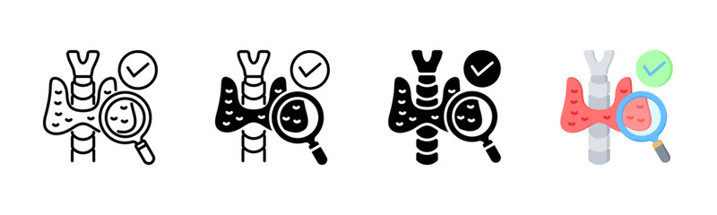 Fototapeta premium Thyroid Test Icon, Multi Styles Icon Set