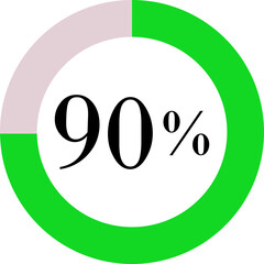 Infographic Circle with Percentage Icon. Round diagrams icons for infographics from 0 to 100 percent collection.Design for dashboards, UI, reports, and analytics visuals. Vector illustration.