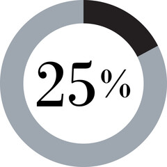 Infographic Circle with Percentage Icon. Round diagrams icons for infographics from 0 to 100 percent collection.Design for dashboards, UI, reports, and analytics visuals. Vector illustration.