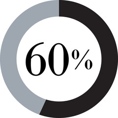 Infographic Circle with Percentage Icon. Round diagrams icons for infographics from 0 to 100 percent collection.Design for dashboards, UI, reports, and analytics visuals. Vector illustration.